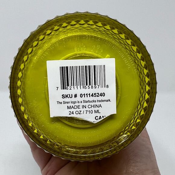 New Starbucks Fall 2023 Neon Lemon Blue Gradient Studded Bling Venti Tumbler - Picture 6 of 6